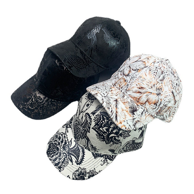Korean Style Pure Leather Printing Baseball Caps