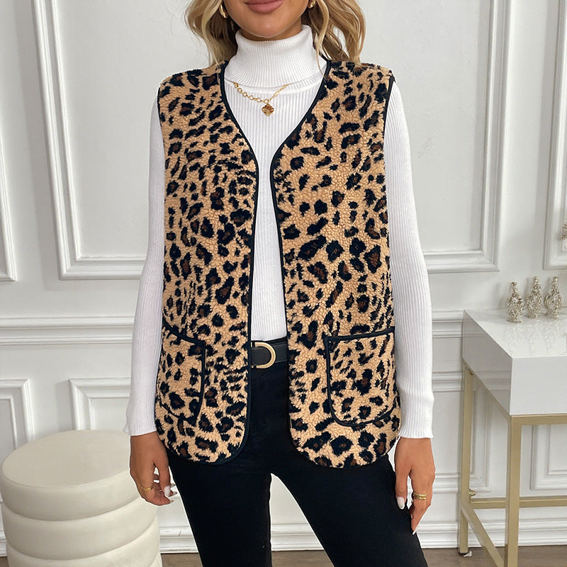 Leopard Print Cardigan Outerwear Top