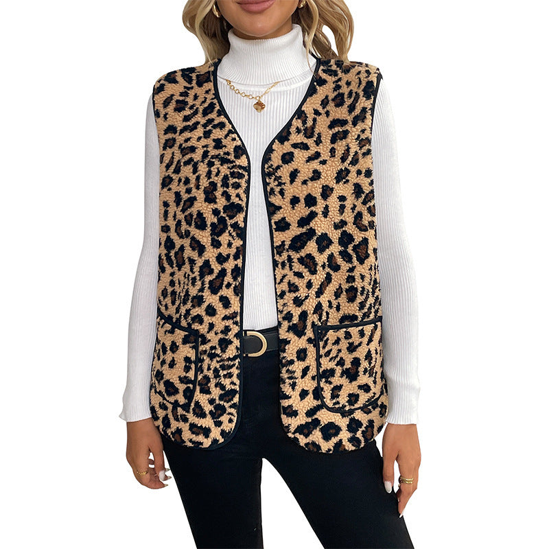 Leopard Print Cardigan Outerwear Top