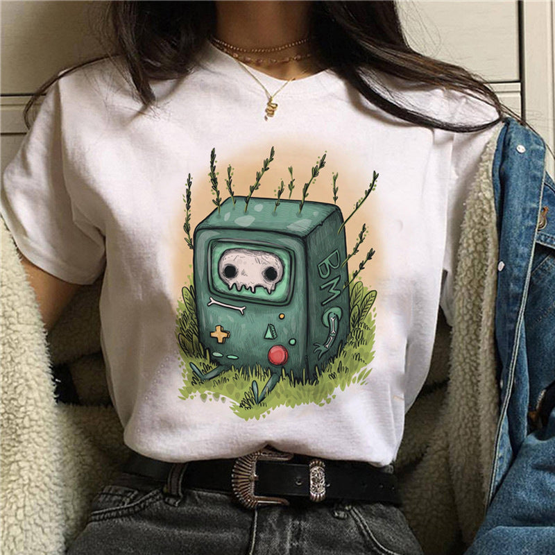 Cat Mushroom Halloween Women's Streetwear Short Sleeves
