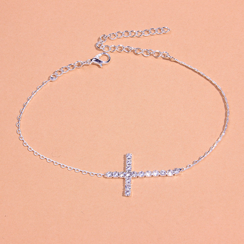 Retro Cross Anklet Simple Creative Single Layer Trend Footwear