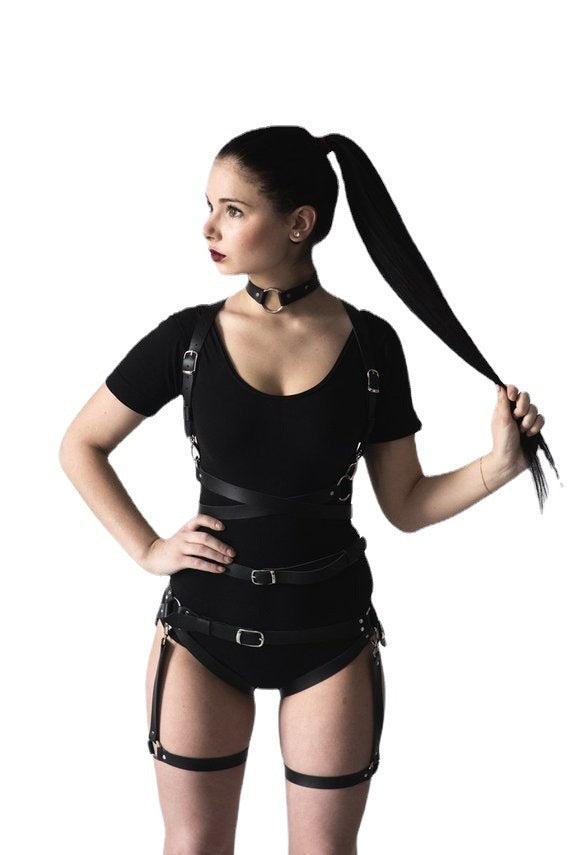 Leather Strap Set KTV Bar Performance Clothing Accessories Multi-color Optional