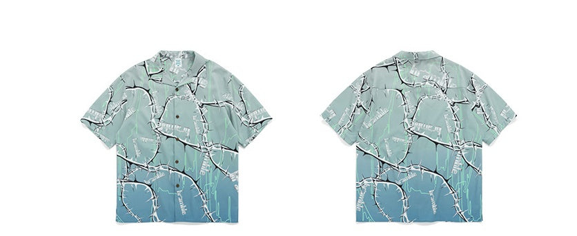 Digital printed men's streetwear Hawaiian shirt