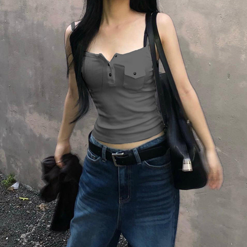 Wind Basic Pocket Outerwear Camisole